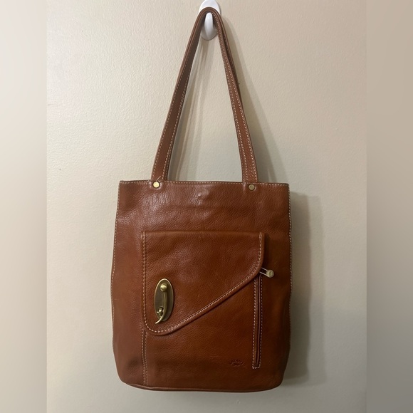 Classic Tan Leather Tote Bag - Picture 10 of 12